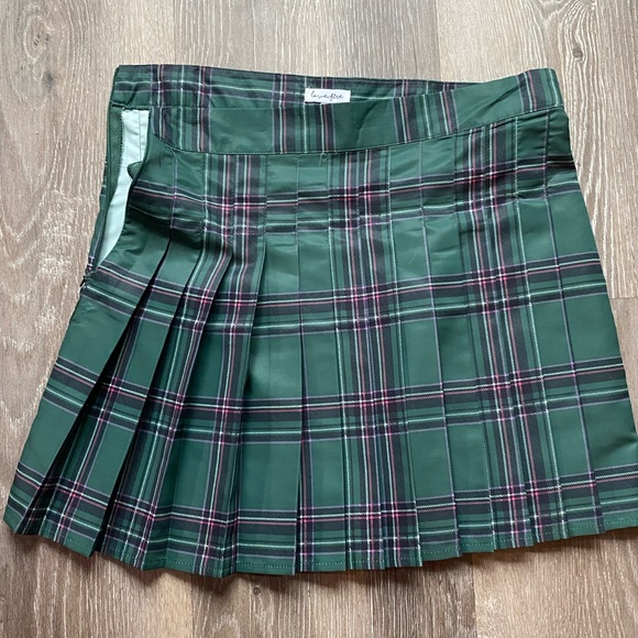 Vintage Blue & Grey Plaid Wool Pleated School Girl Skirt